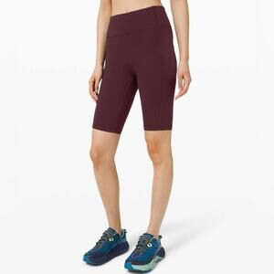 Lululemon Women’s Invigorate High Rise Biker Shorts In Cassis  Burgundy Size 14